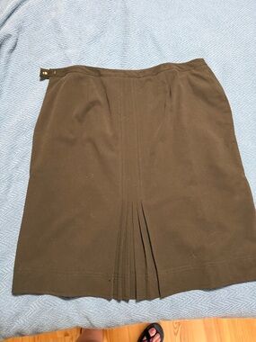 Worthington Brown Pencil Skirt with Front Pleat